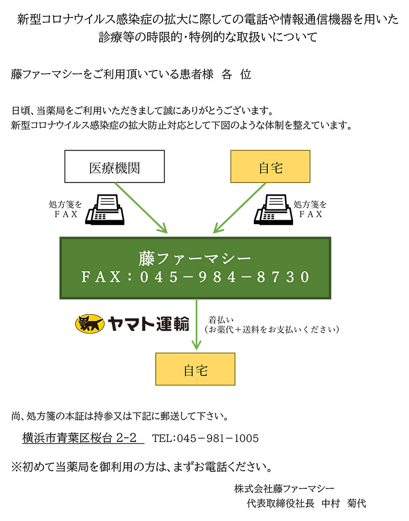 新型コロナウイルス感染症の拡大に際しての電話や情報通信機器を用いた診療等の時限的・特例的な取扱いについて